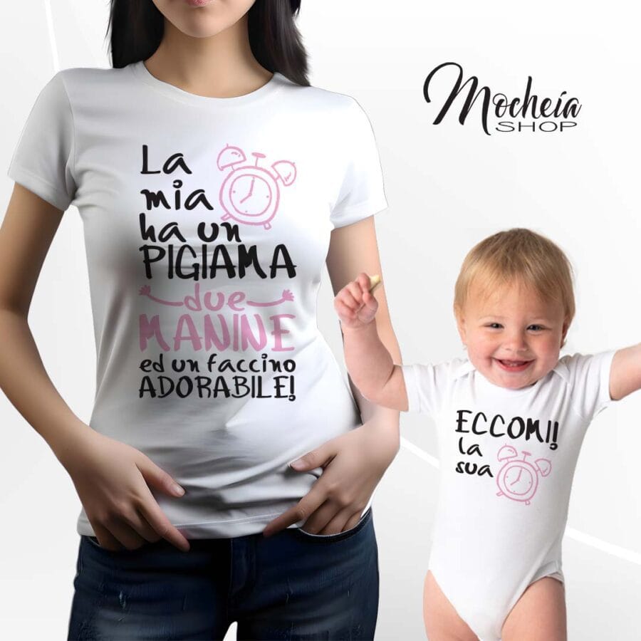 Coordinato T-shirt & Body Festa della Mamma "Sveglia" - immagine 3