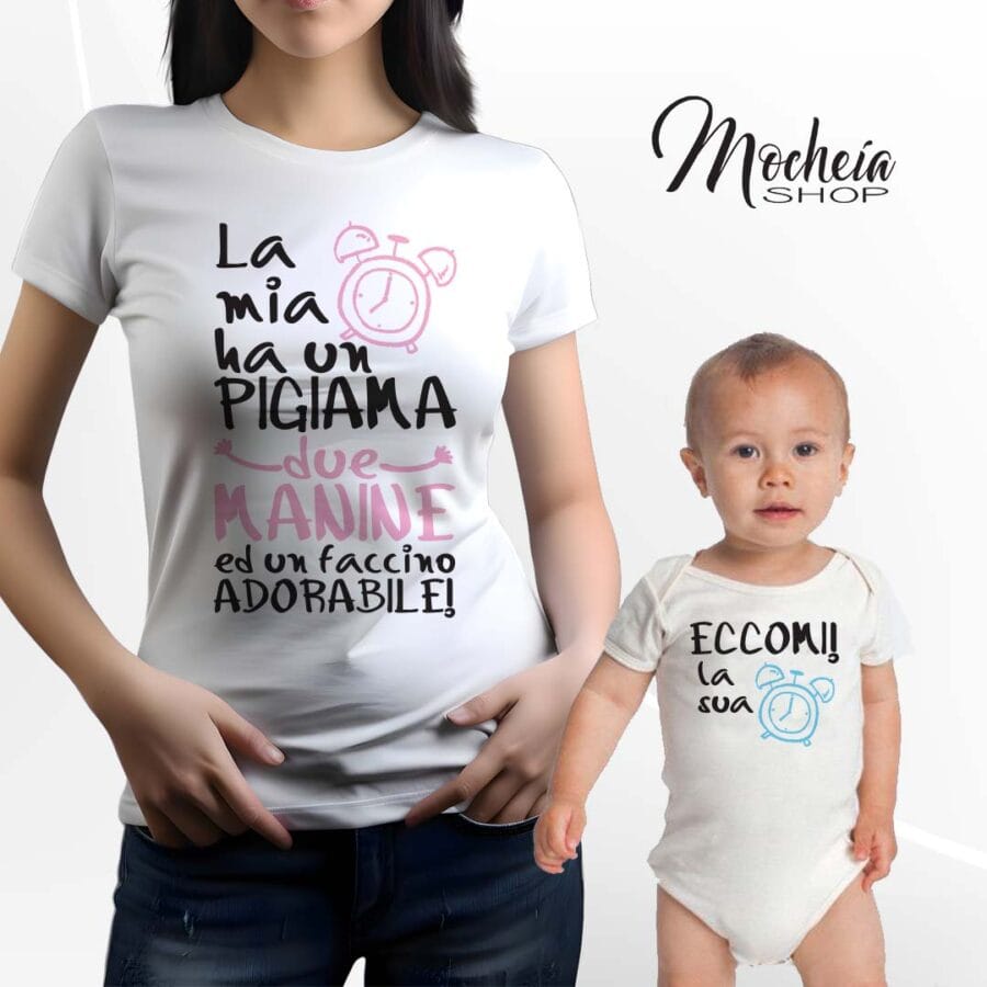 Coordinato T-shirt & Body Festa della Mamma "Sveglia"