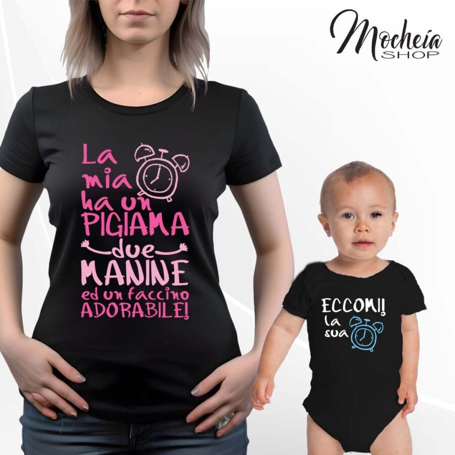Coordinato T-shirt & Body Festa della Mamma "Sveglia" - immagine 4