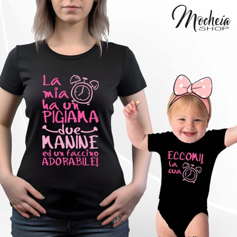 Coordinato T-shirt & Body Festa della Mamma "Sveglia" - immagine 2