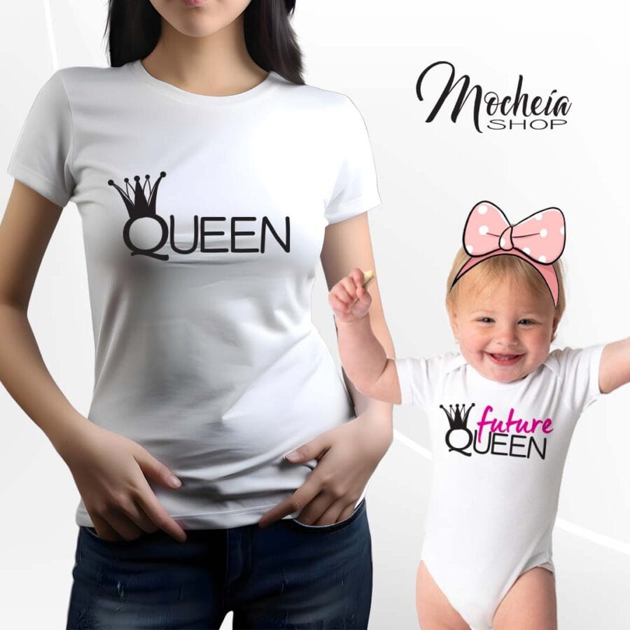 Coordinato T-shirt & Body Festa della Mamma "Future Queen" - immagine 2