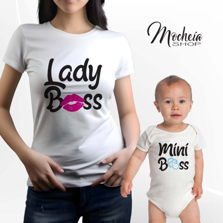 Coordinato T-shirt & Body Festa della Mamma "Boss" - immagine 3