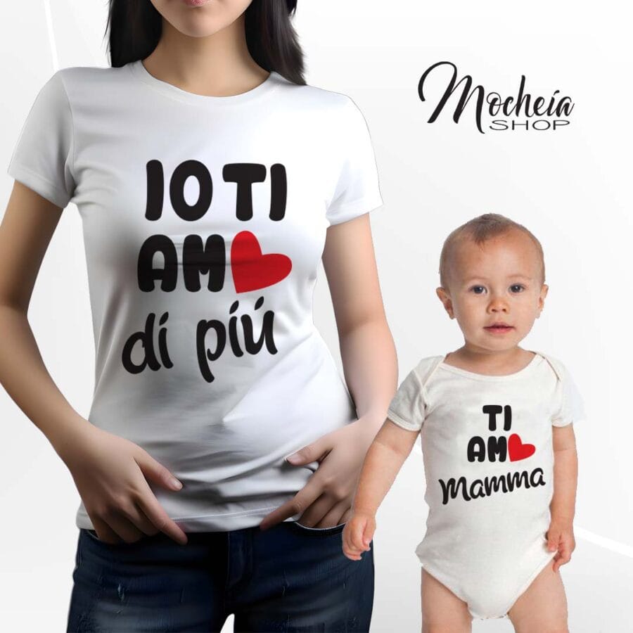 Coordinato T-shirt & Body Festa della Mamma "Amore"