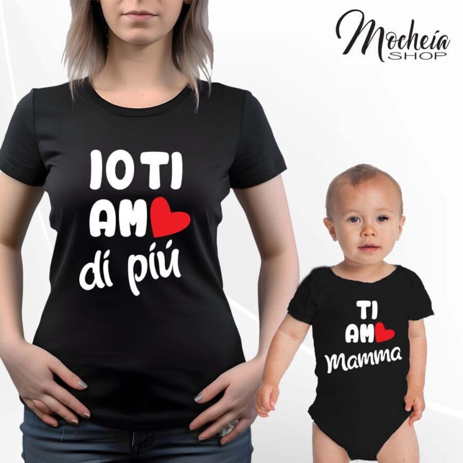 Coordinato T-shirt & Body Festa della Mamma "Amore" - immagine 4
