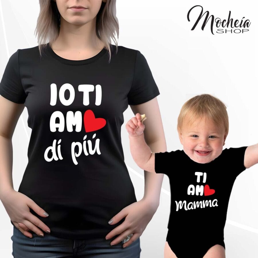 Coordinato T-shirt & Body Festa della Mamma "Amore" - immagine 8