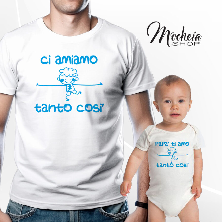Coordinato T-shirt o body "Ci amiamo tanto" festa del papà-idea regalo - immagine 7