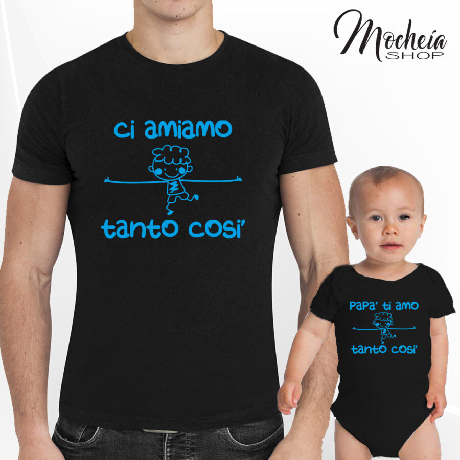 Coordinato T-shirt o body "Ci amiamo tanto" festa del papà-idea regalo - immagine 2