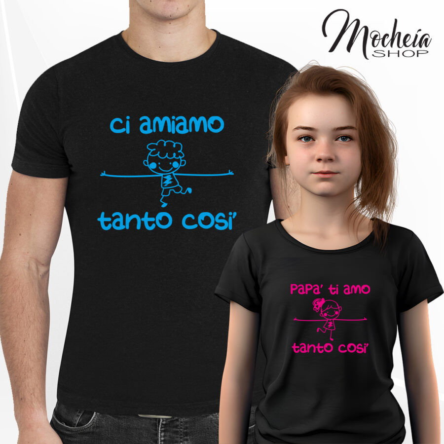 Coordinato T-shirt o body "Ci amiamo tanto" festa del papà-idea regalo - immagine 8