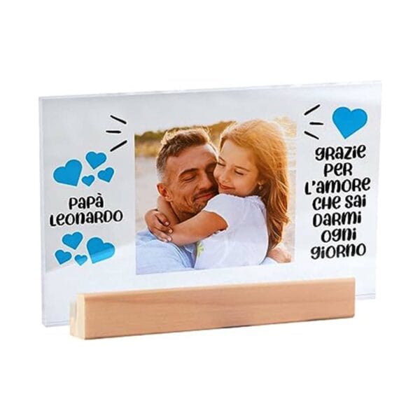 Plexiglass Personalizzato Con Foto Festa del papà "Grazie papà" Idea Regalo