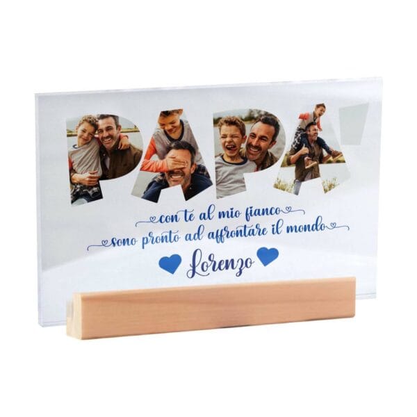 Plexiglass Personalizzato Con Foto Festa del papà "La mia Roccia"