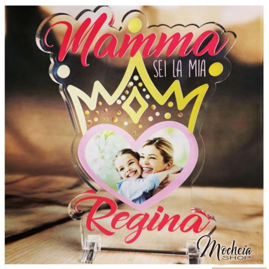 Plexiglass Personalizzato con foto Festa della Mamma "La Regina" Idea Regalo