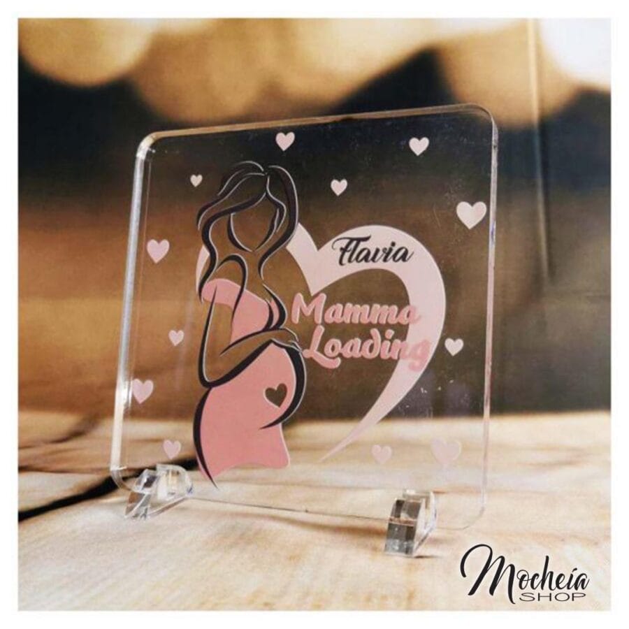 Plexiglass Personalizzato con foto Festa della Mamma "L'attesa Più Bella" Idea Regalo