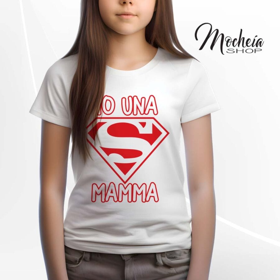 T-Shirt Bambino Festa della Mamma "Mamma Super" - immagine 4
