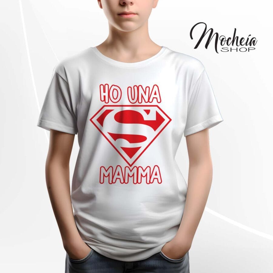 T-Shirt Bambino Festa della Mamma "Mamma Super" - immagine 2