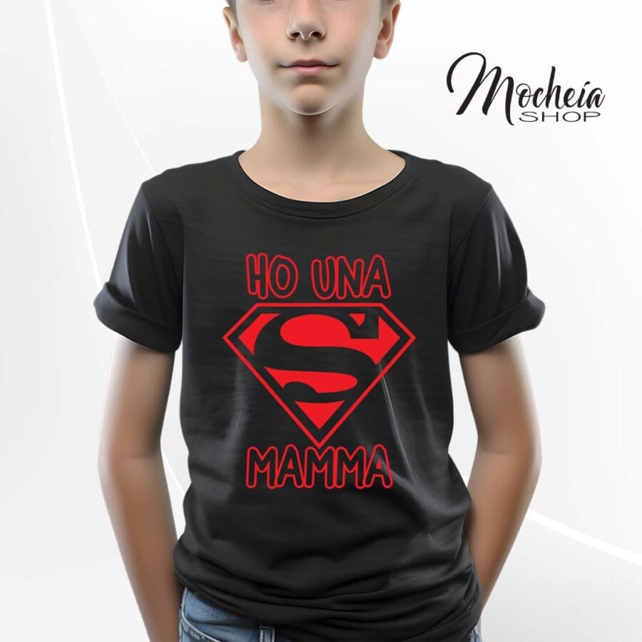 T-Shirt Bambino Festa della Mamma "Mamma Super" - immagine 3