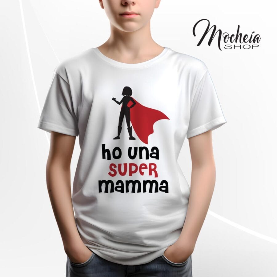 T-Shirt Bambino Festa della Mamma "Super Mamma" - immagine 2