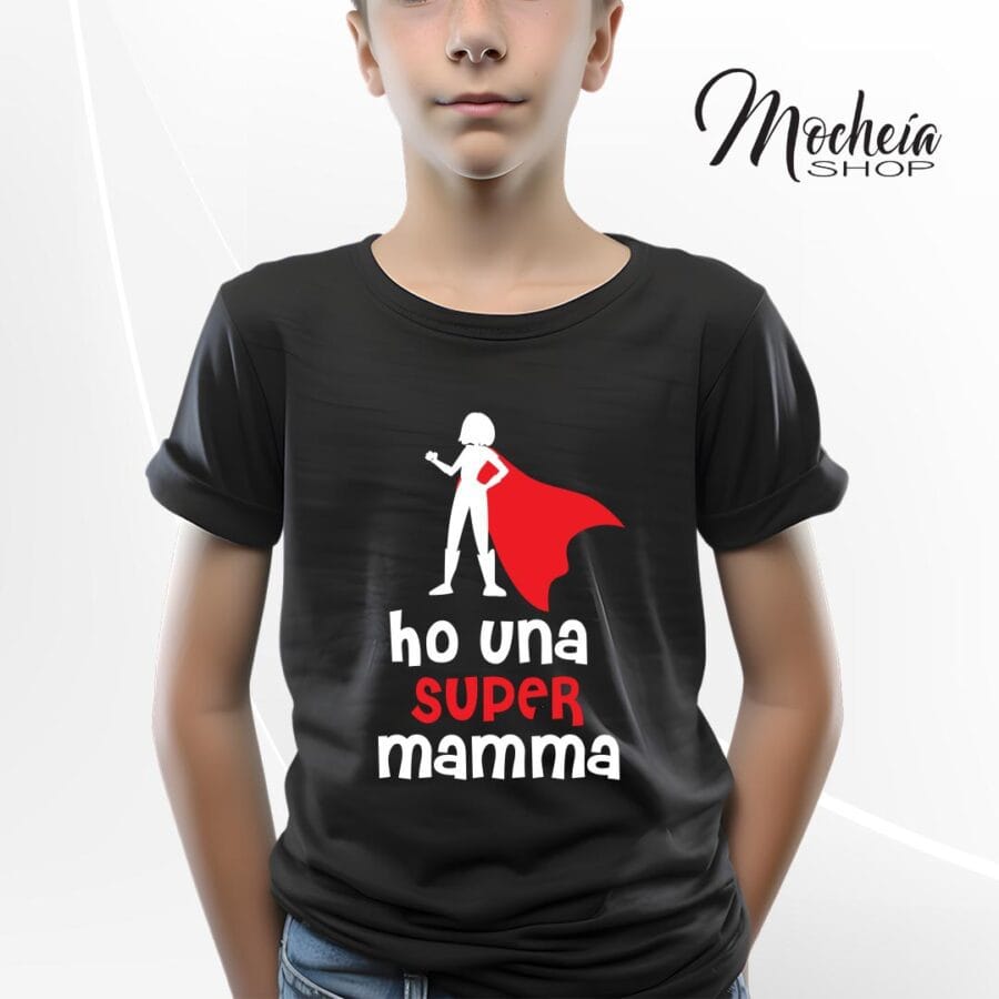 T-Shirt Bambino Festa della Mamma "Super Mamma" - immagine 3