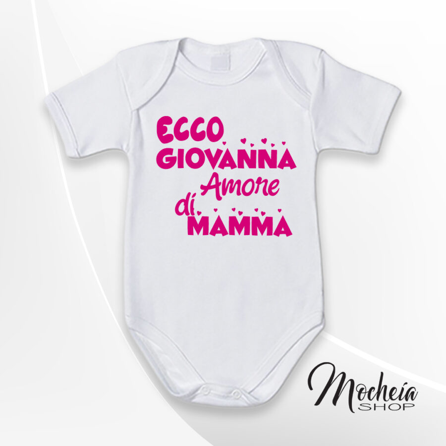 Body Bambino/a "Amore di Mamma " Personalizzato con nome Idea regalo - immagine 4