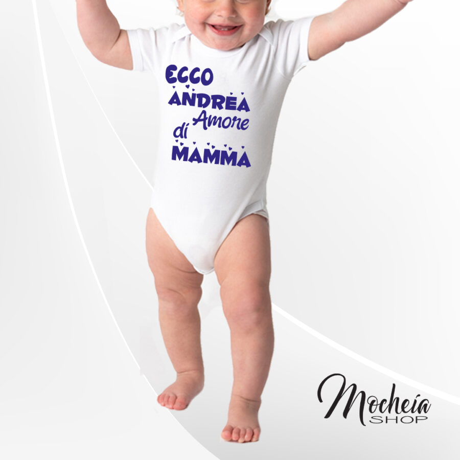 Body Bambino/a "Amore di Mamma " Personalizzato con nome Idea regalo - immagine 2
