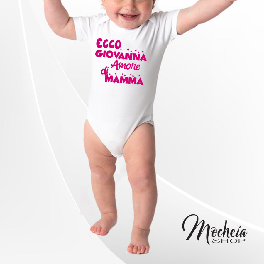 Body Bambino/a "Amore di Mamma " Personalizzato con nome Idea regalo